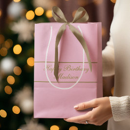 Happy Birthday Script Name Powder Pink Gold