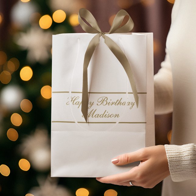 Happy Birthday Script Name White Gold (Skapare uppladdad)