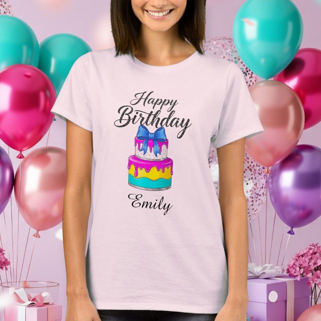 Happy birthday shirt cake Personalized T (Skapare uppladdad)