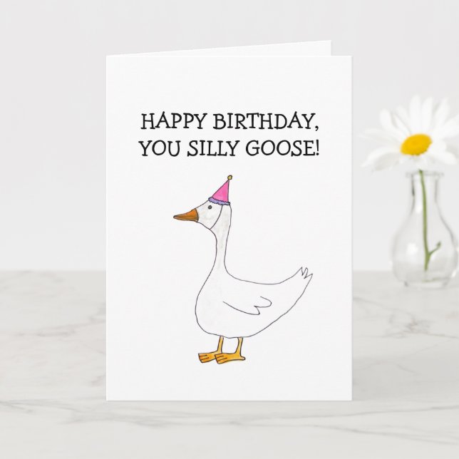 Happy Birthday Silly Goose Card (Blank Inside) Kort (Liten växt)