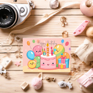 Happy Birthday So Kawaii ... ✿°•∘ɷ∘•°✿ .. Vykort
