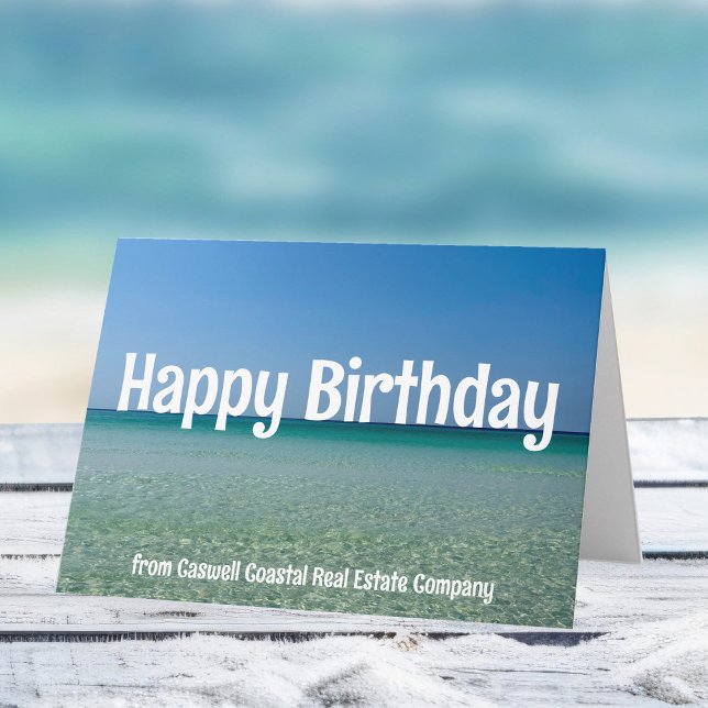 Happy Birthday Strand Company Anpassad Kust Kort (Skapare uppladdad)