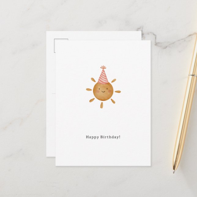 Happy Birthday Sunshine Card Vykort (Fram/Back In Situ)