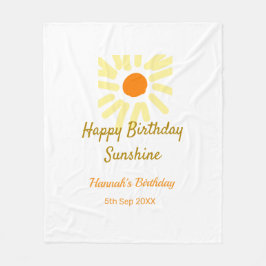 Happy birthday sunshine yellow orange birthday boh fleecefilt