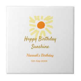 Happy birthday sunshine yellow orange birthday boh kakelplatta