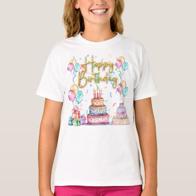 Happy Birthday  T Shirt (Framsida)