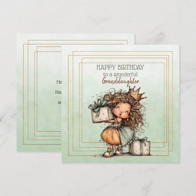 Happy Birthday To A Wonderful Granddaughter (Fram/baksida)