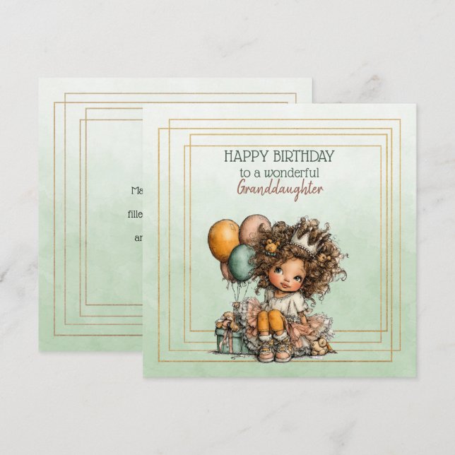 Happy Birthday To A Wonderful Granddaughter (Fram/baksida)