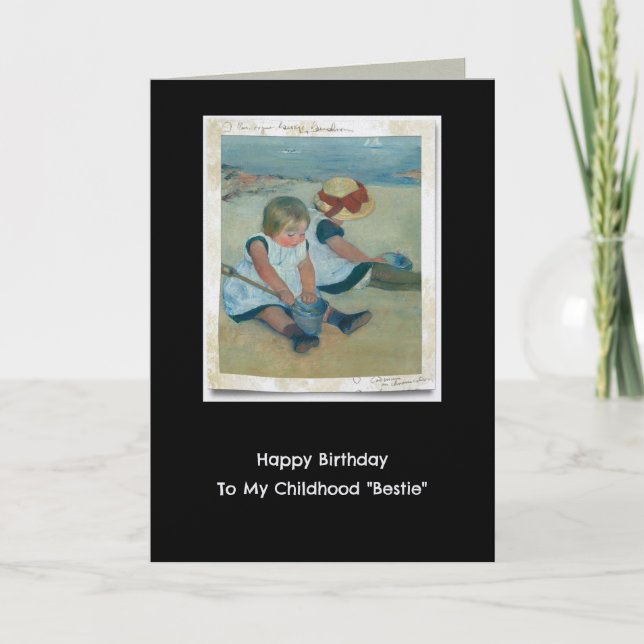 Happy Birthday To My Childhood "Bestie" Anteckningskort (Framsida)