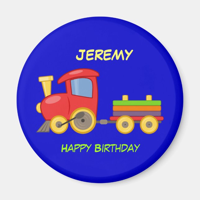 Happy Birthday, Toy Train, template Magnet (Framsidan)