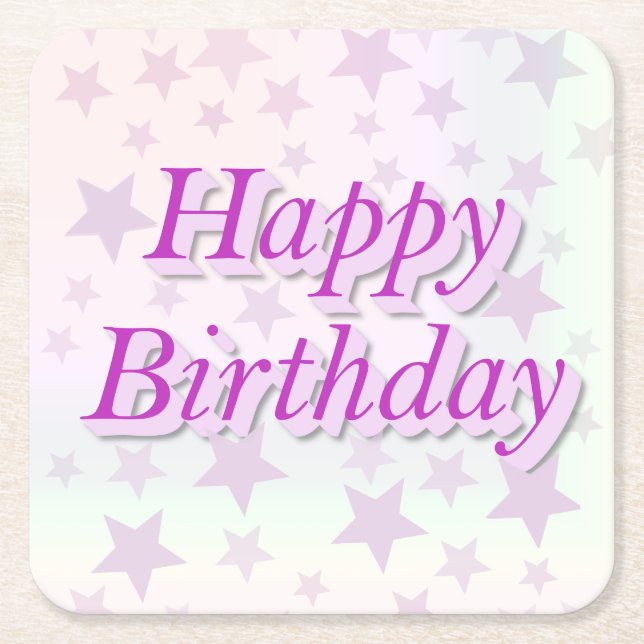 Happy Birthday!! Underlägg Papper Kvadrat (Framsidan)