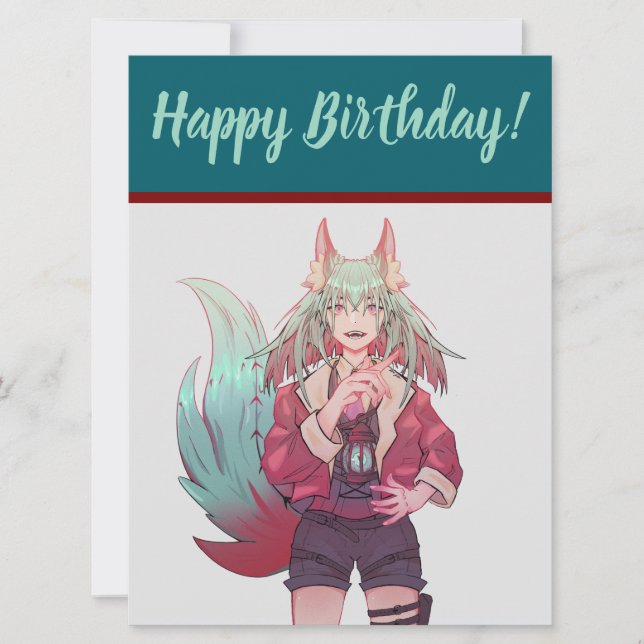 happy Birthday, VTuber, anime  Julkort (Framsida)