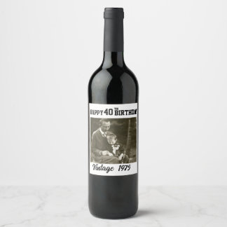 Happy Birthday (Wine Label) Vinflaska Etikett