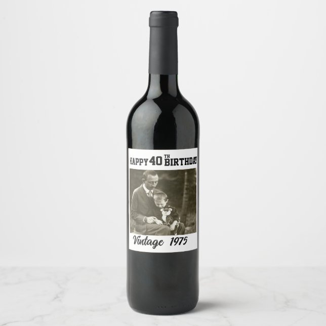 Happy Birthday (Wine Label) Vinflaska Etikett (Framsida)