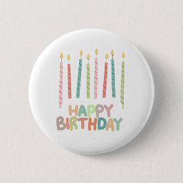 Happy Birthday with Candles Button Knapp