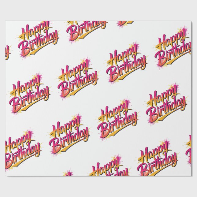 Happy Birthday Wrapping Paper Presentpapper (Platt)
