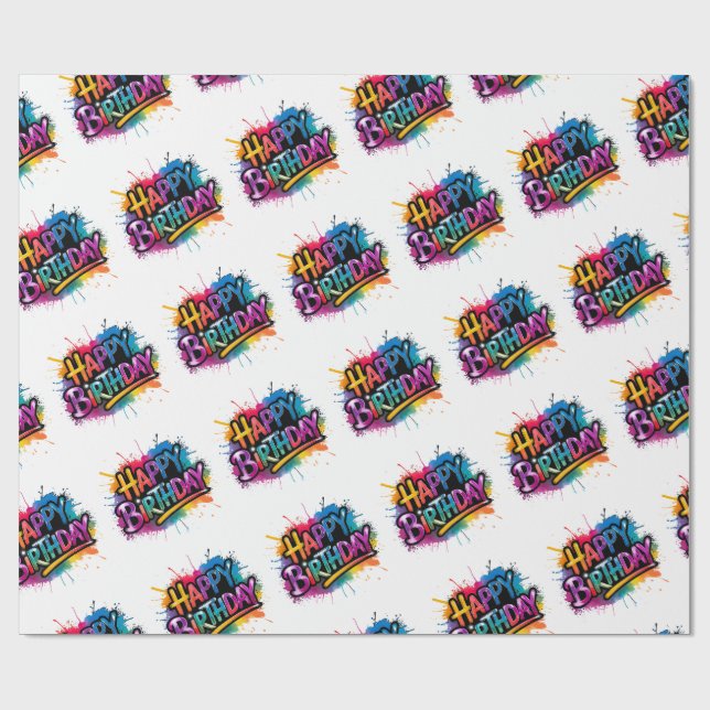 Happy Birthday Wrapping Paper printable Presentpapper (Platt)