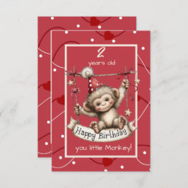 Happy Birthday You Little Monkey Inbjudningar