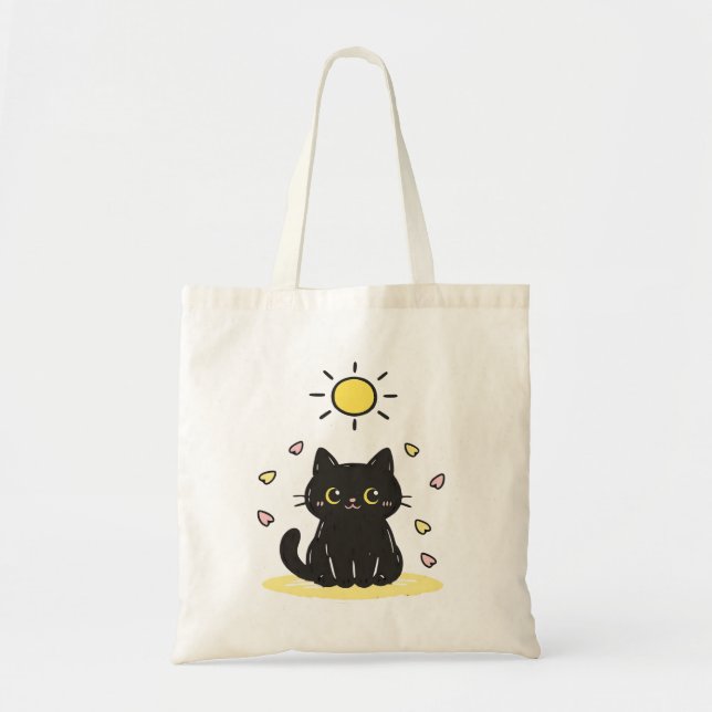 Happy Black Cat Sunshine Tygkasse (Framsidan)