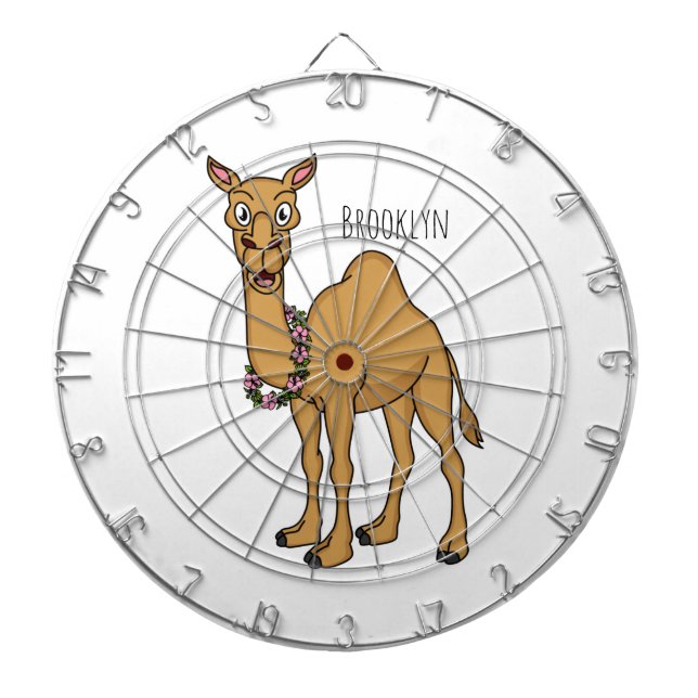 Happy camel cartoon illustration  darttavla (Framsidan)