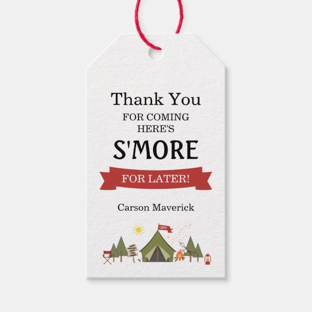 Happy Camper Adventure Birthday Presentetikett (Framsidan)