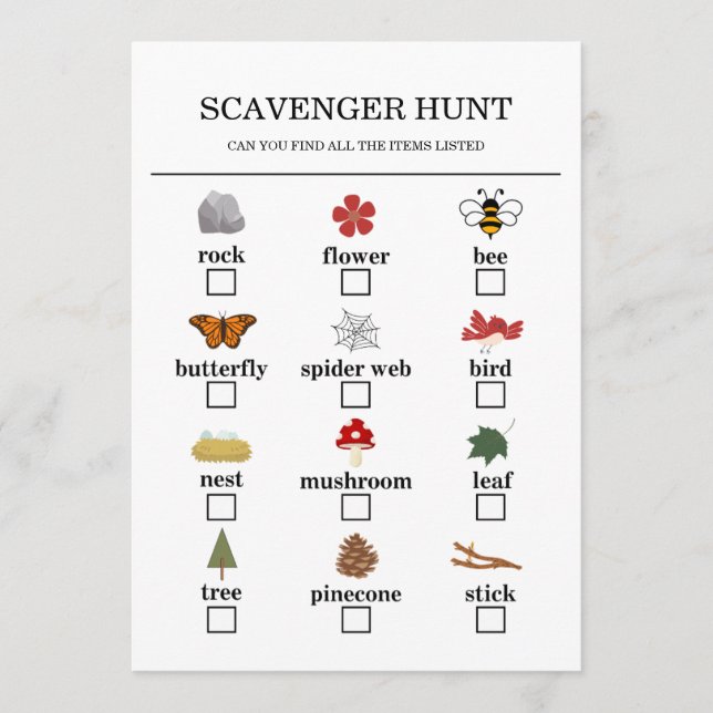 Happy Camper Adventure Birthday Scavenger Hunt Program (Framsida)
