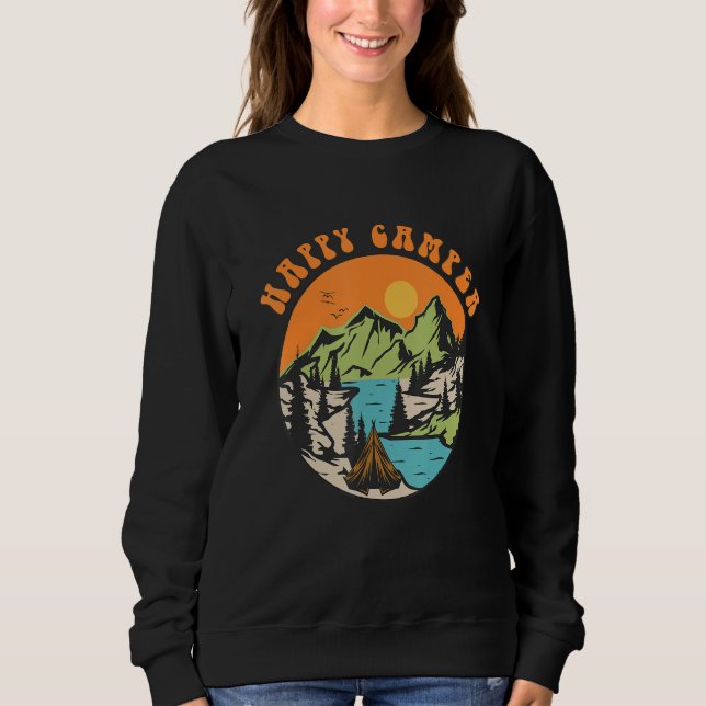 Happy Camper  Camping  Adventure T Shirt (Framsida)
