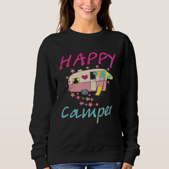 Happy Camper Camping  Couple Camp Vacation T Shirt (Framsida)