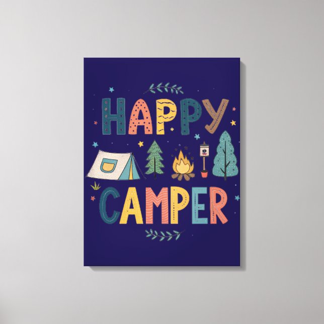 Happy Camper Canvas Print  (Framsida)