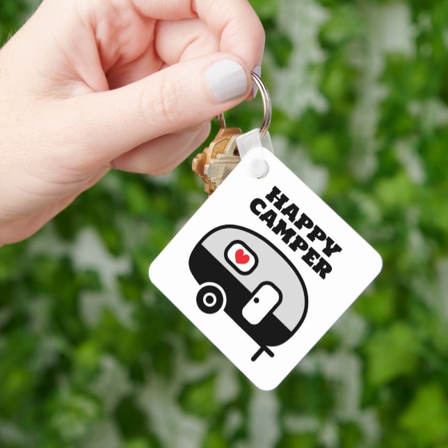 Happy Camper keychain for RV trailer home Nyckelring (Hand)