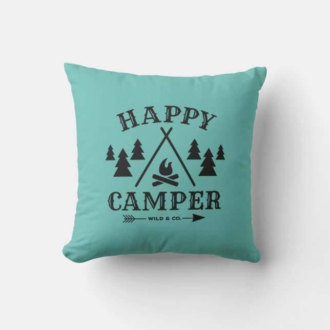 Happy Camper Kudde (Framsida)