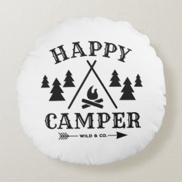 Happy Camper Rund Kudde