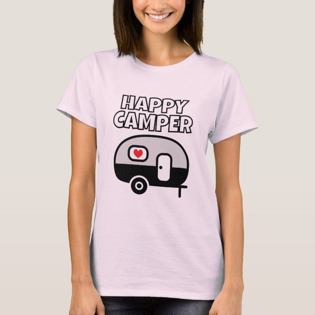Happy Camper t shirt for camping lover (Framsida)