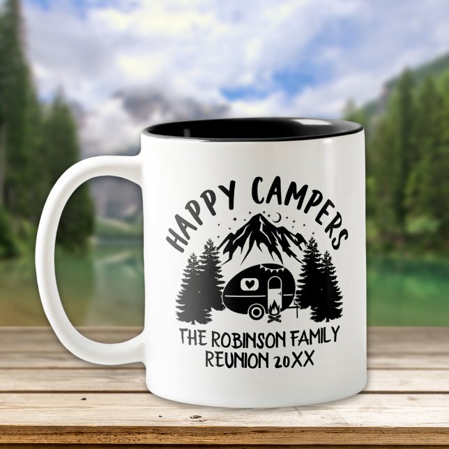 Happy Campers Family Road Trip Två-Tonad Mugg (Skapare uppladdad)