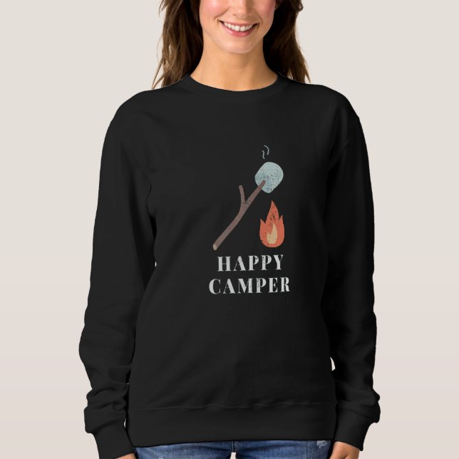 Happy Campers Marshmallows  Camping Smores T Shirt (Framsida)