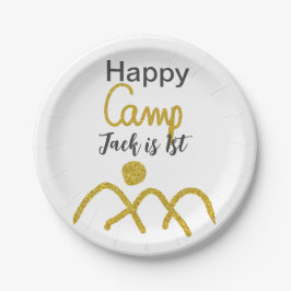Happy camping camper one birthday kids golden sun