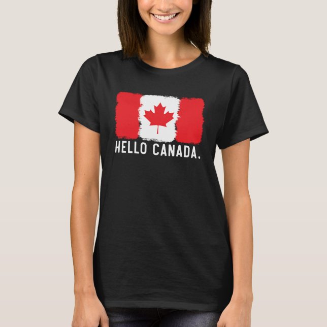Happy Canada Day Canadian Canada Flag Maple Leaf   T Shirt (Framsida)