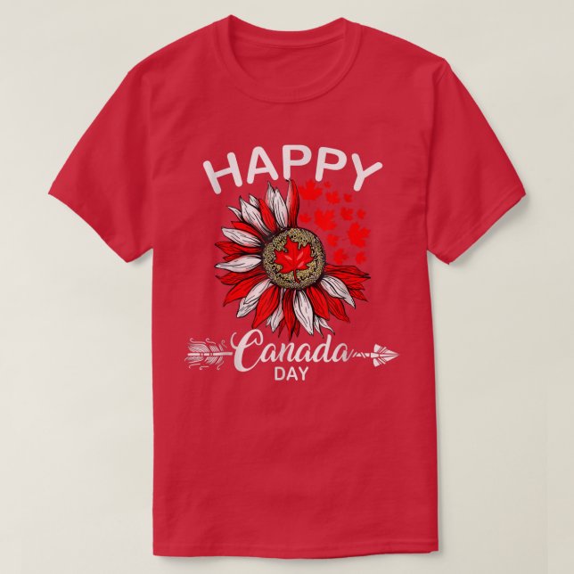 Happy Canada Day Funny Maple Leaf Canada Day Sunfl T Shirt (Design framsida)