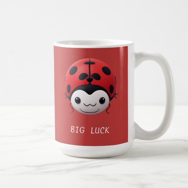 Happy Cartoon Ladybug For Gift Kaffemugg (Höger)
