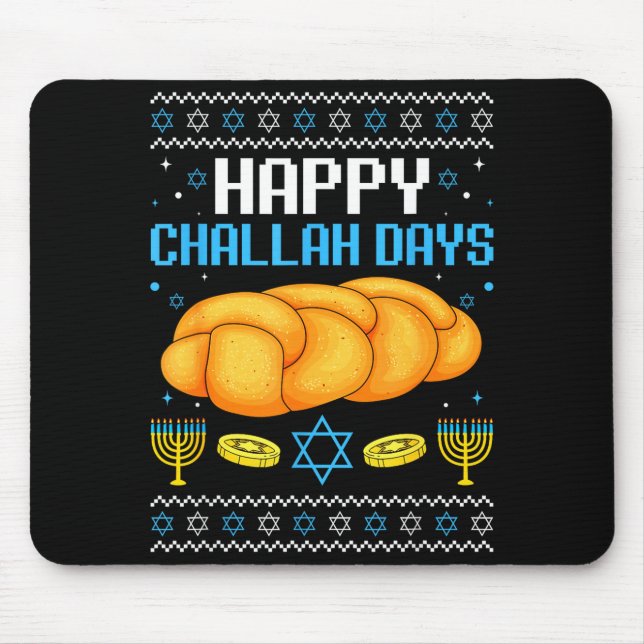 Happy Challah Days Ugly Christmas Hanukkah  Musmatta (Framsidan)