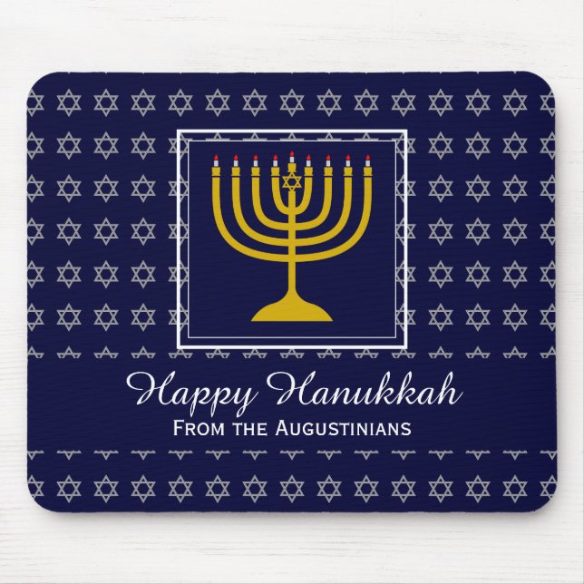 HAPPY CHANUKAH Love Joy Peace BLUE Hebrew Musmatta (Framsidan)