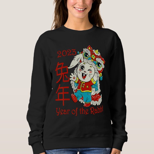 Happy Chinese New Year 2023 Year of the Rabbit Dra T Shirt (Framsida)