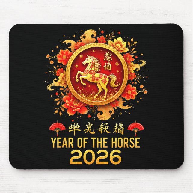 Happy Chinese New Year 2026 Lunar Year Of The Hors Musmatta (Framsidan)