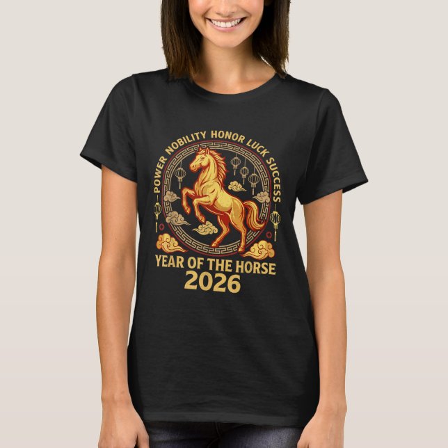 Happy Chinese New Year 2026 Year Of The Horse 2026 T Shirt (Framsida)