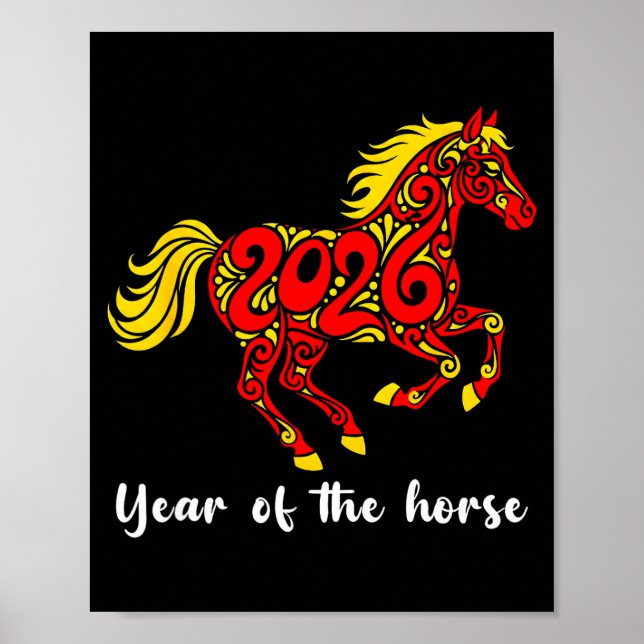 Happy Chinese New Year 2026 Year Of The Horse Horo Poster (Framsidan)