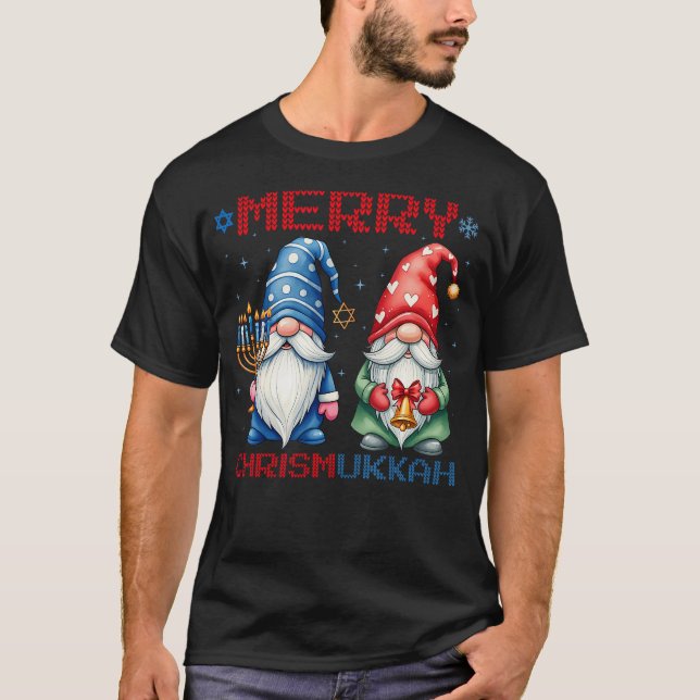 Happy Chrismukkah Gnomes Merry Christmas And Happy T Shirt (Framsida)