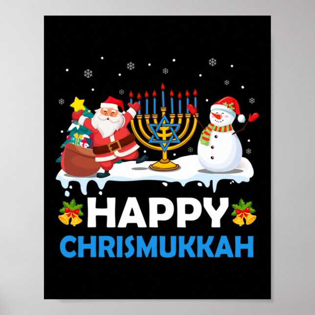 Happy Chrismukkah Hanukkah Fun Merry Christmas Jew Poster (Framsidan)