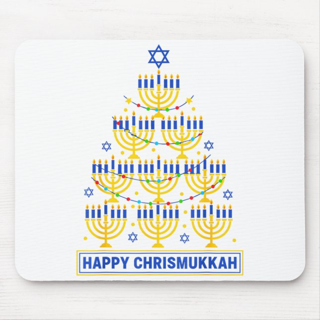 Happy Chrismukkah Hanukkah Light Tree Jewish Holid Musmatta (Framsidan)