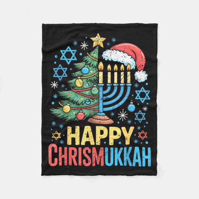 Happy Chrismukkah Holiday Christmas And Hanukkah S Fleecefilt (Framsidan)