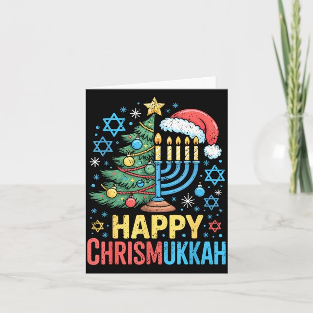 Happy Chrismukkah Holiday Christmas And Hanukkah S Kort (Framsida)